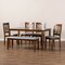 Baxton Studio Gustavo Grey Upholstered and Walnut Wood 6-Piece Dining Set 170-9881-10917-10520 - alternate 4